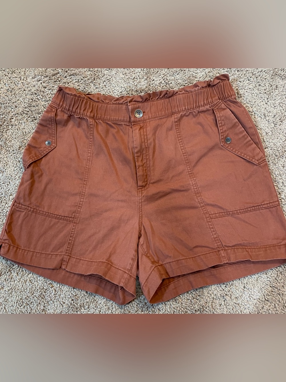 Old Navy Women's Rust High-Waist Utility Shorts
